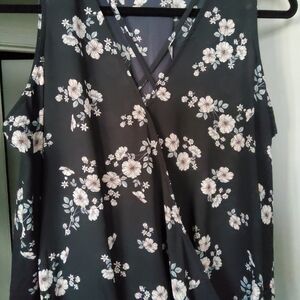 Grayson Threads Black Floral Blouse